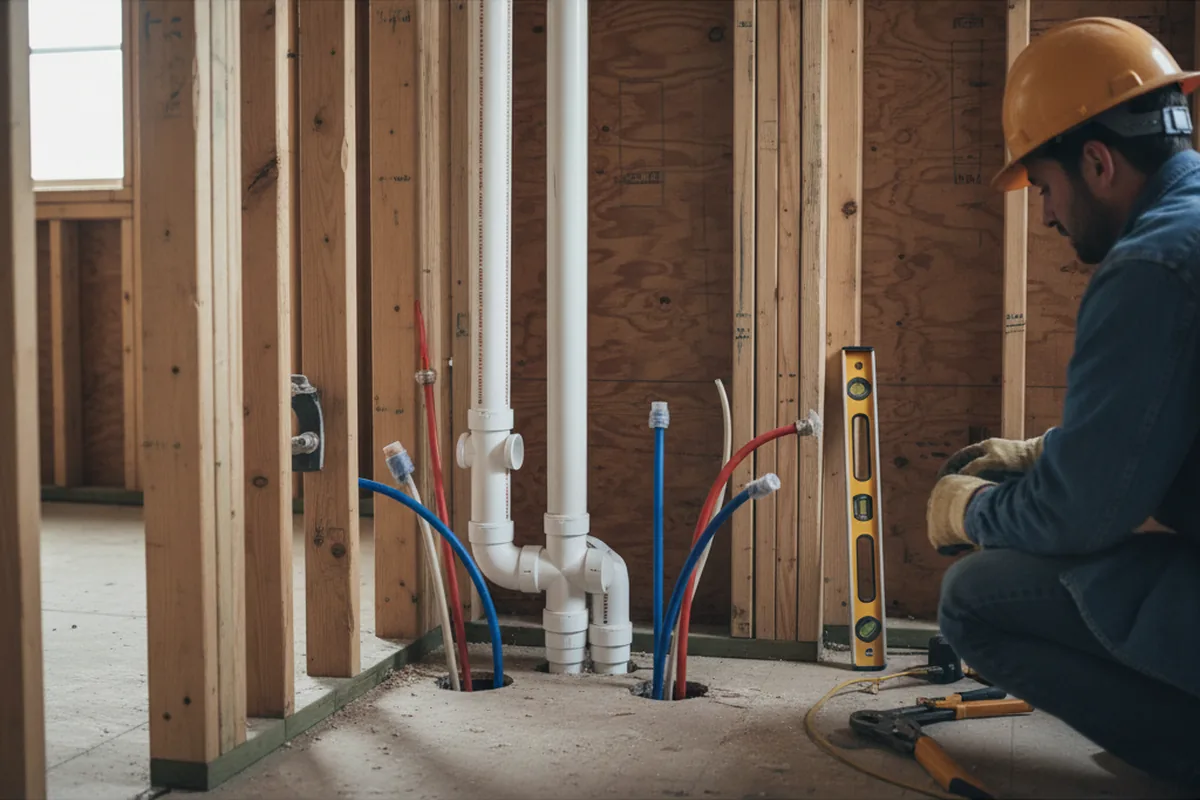 Drain and supply rough-in during Toilet Repair and Installation in Middle Village